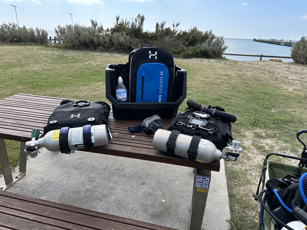 Halcyon Symbios rebreather equipment prepared for training